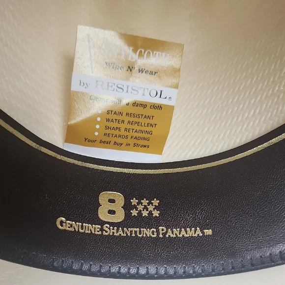 Resistol Natural Cream Straw Western Cowboy Hat with Brown Band Size 7 1/8 R NEW